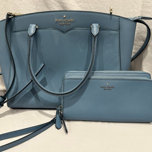 Kate Spade Authentic Blue Purse and Wallet Set - Picture 2 of 11